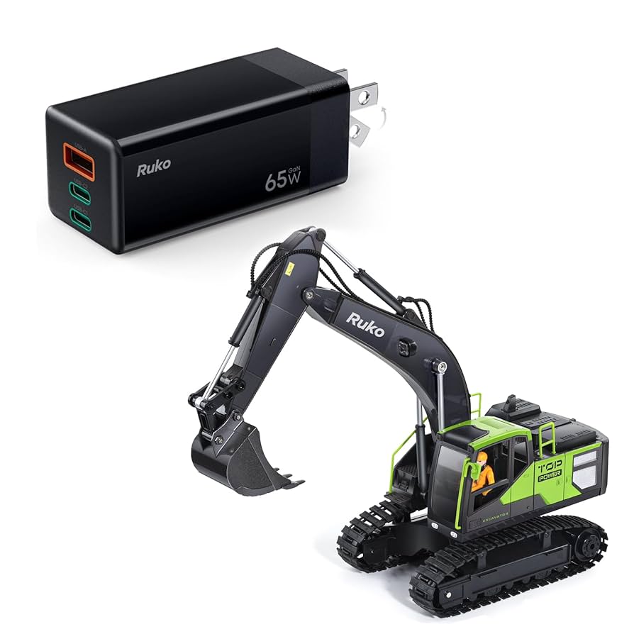 Amazon.com: Ruko 1661 Remote Control Excavator and PD65W USB